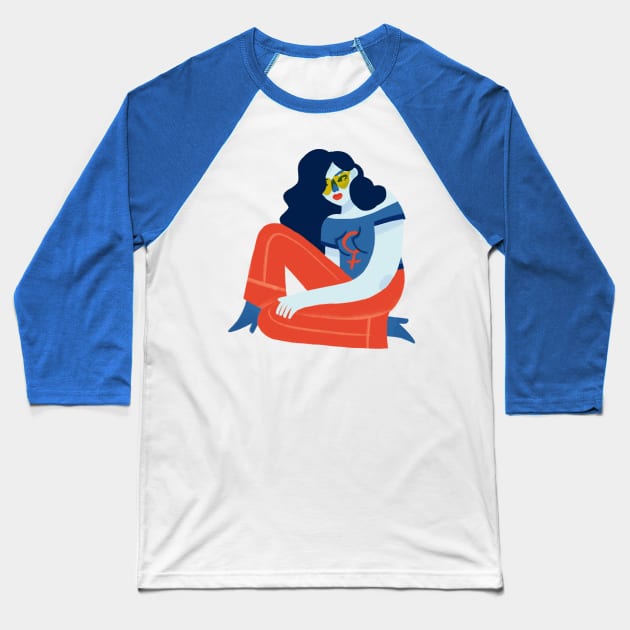 Funky Feminist Baseball T-Shirt by Maia Fadd